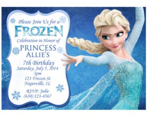 Frozen birthday invitations